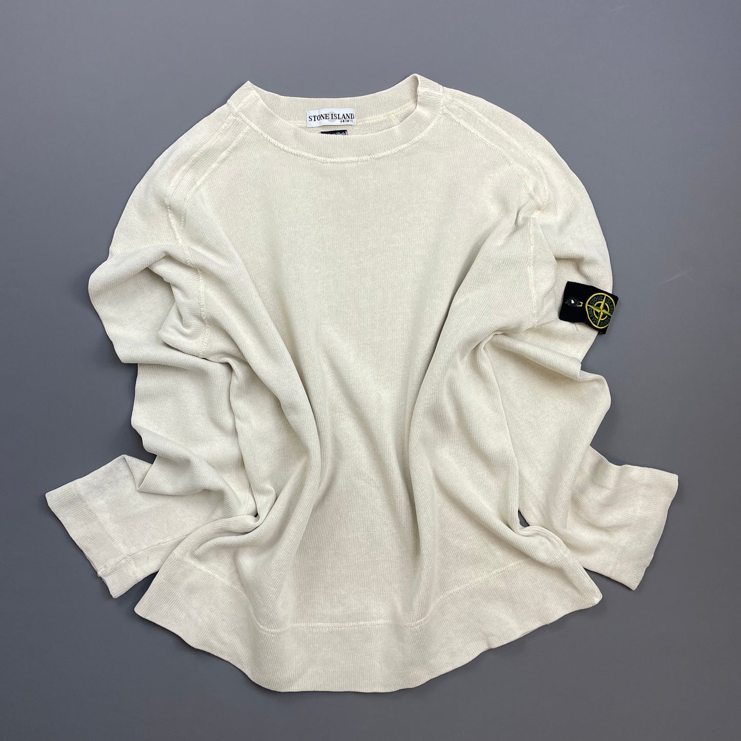 Stone Island Cream SS02 Lightweight Knit Crewneck Jumper
