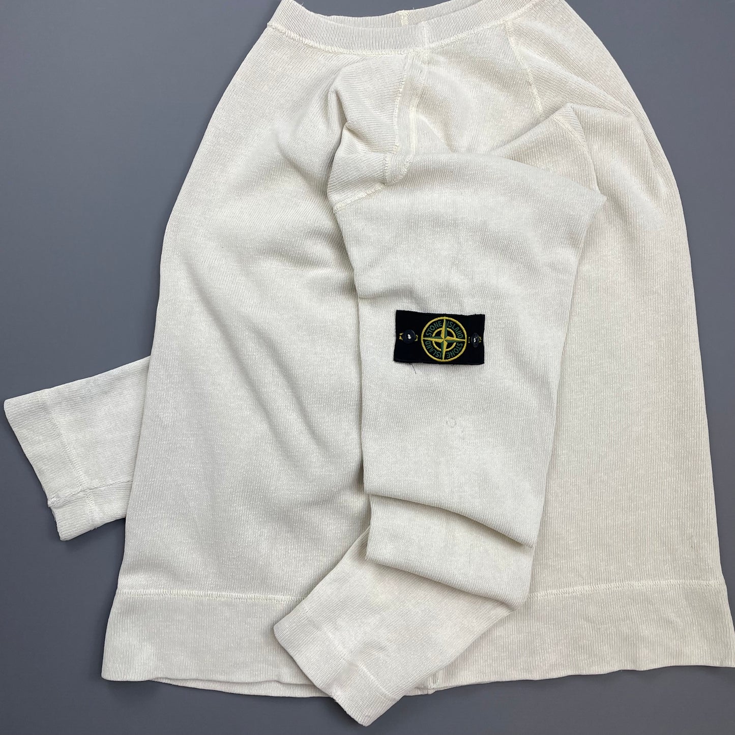 Stone Island Cream SS02 Lightweight Knit Crewneck Jumper