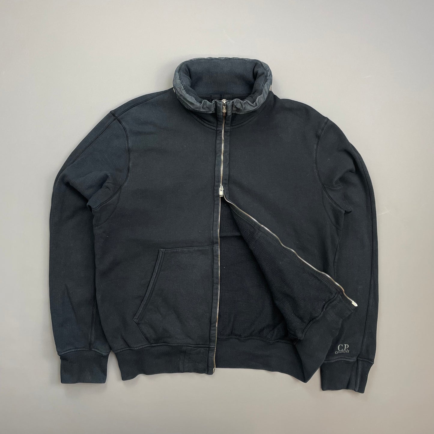 C.P. Company Navy AW08 Concealed Hood Zip-Through Cotton Jacket