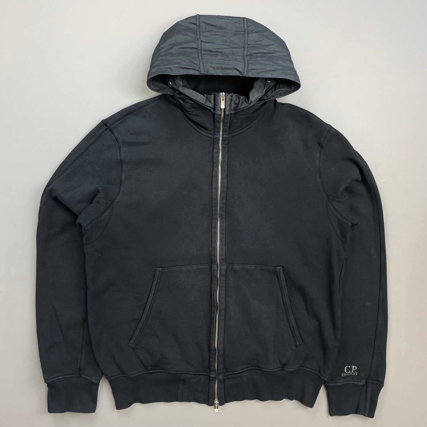 C.P. Company Navy AW08 Concealed Hood Zip-Through Cotton Jacket