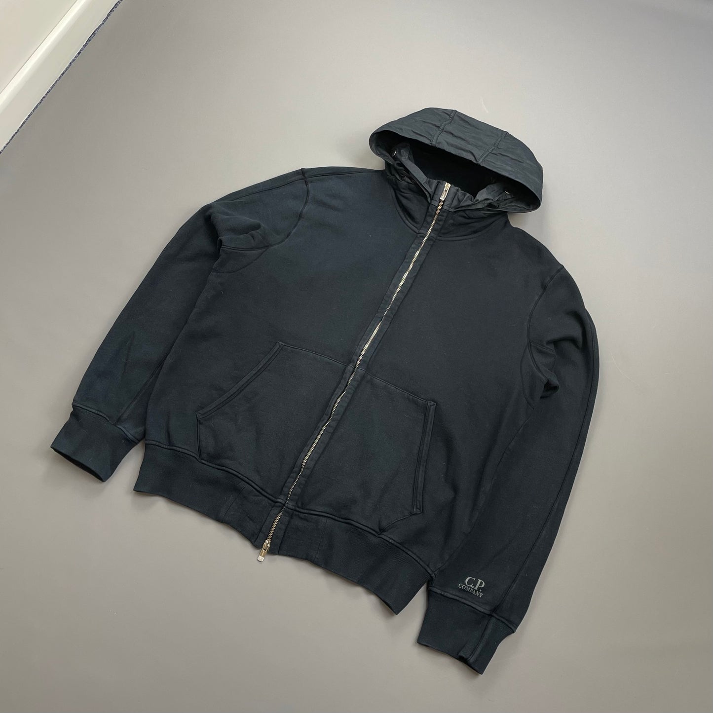 C.P. Company Navy AW08 Concealed Hood Zip-Through Cotton Jacket