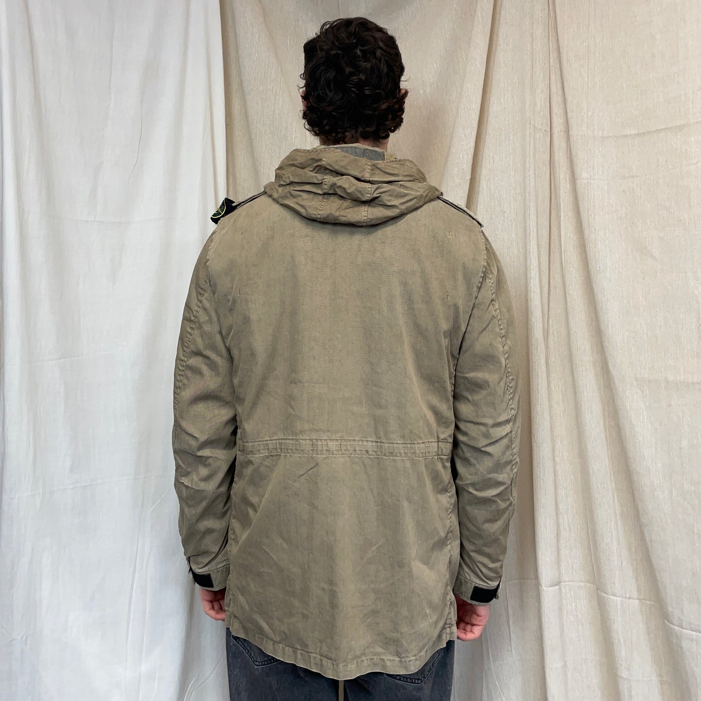 Stone Island Tan & Brown AW06 Lino-Flax Concealed Hood Dutch Rope Liner Overcoat