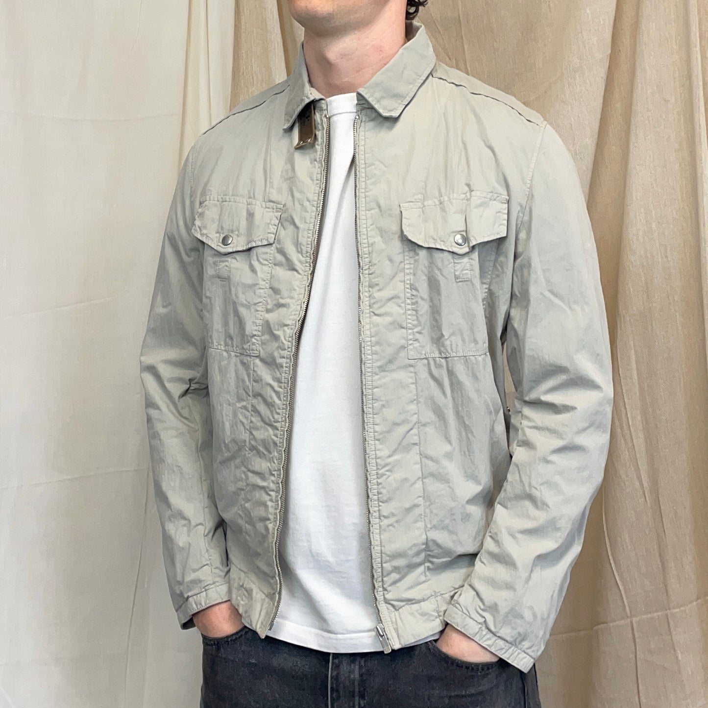C.P. Company Grey Utility Zip-Through Overshirt Jacket