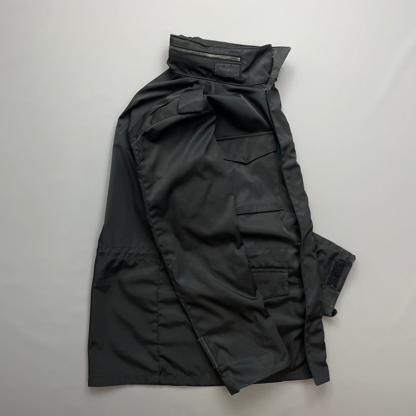 Prada Sport Black Multi-Pocket 2007 Field Jacket w/ Concealed Hood