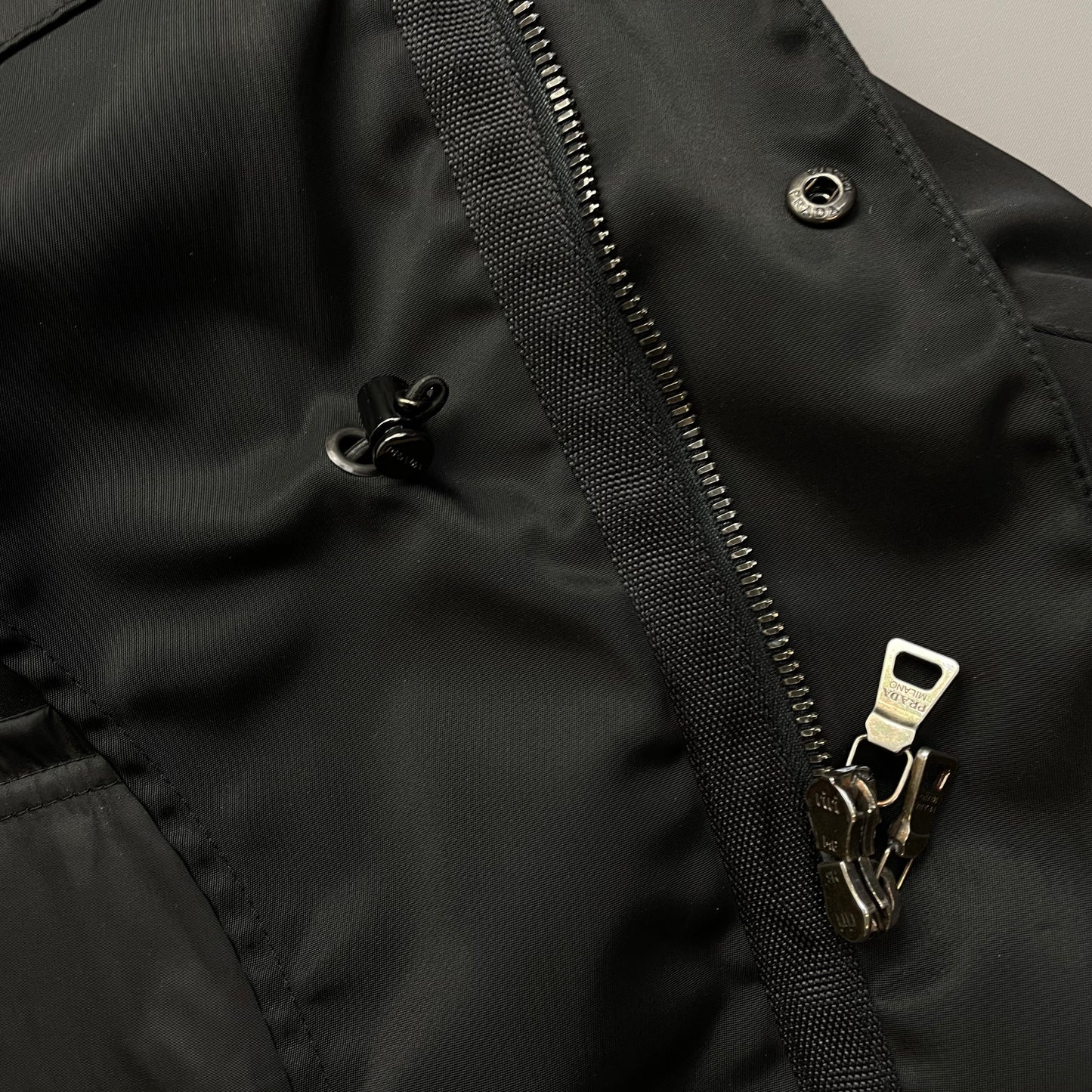 Prada Sport Black Multi-Pocket 2007 Field Jacket w/ Concealed Hood