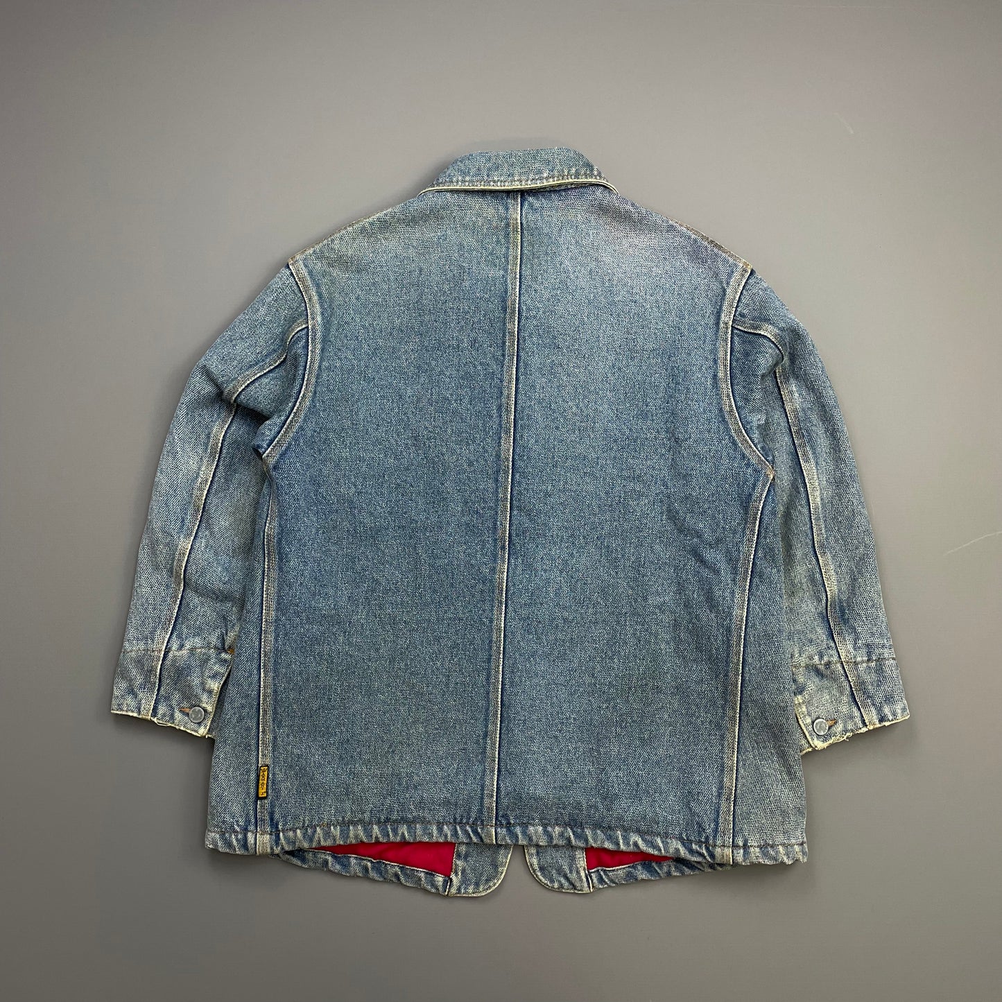 Armani Jeans Blue 90s Denim Heavyweight Wool-Lined Chore Workwear Jacket