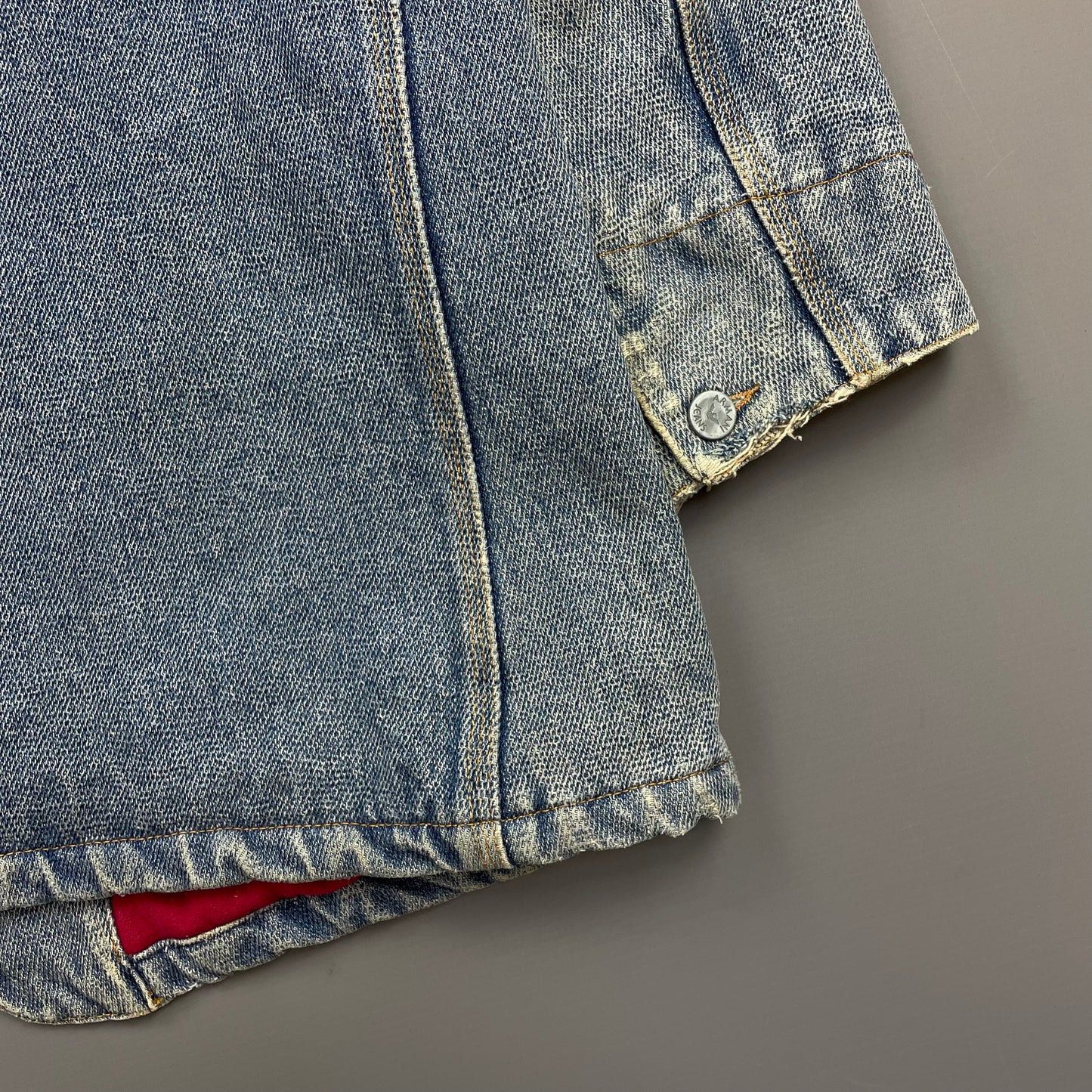 Armani Jeans Blue 90s Denim Heavyweight Wool-Lined Chore Workwear Jacket