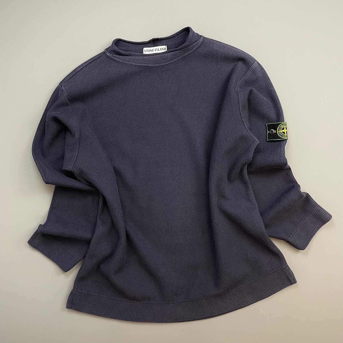 Stone Island Navy SS99 Ribbed Dual Collar Jumper