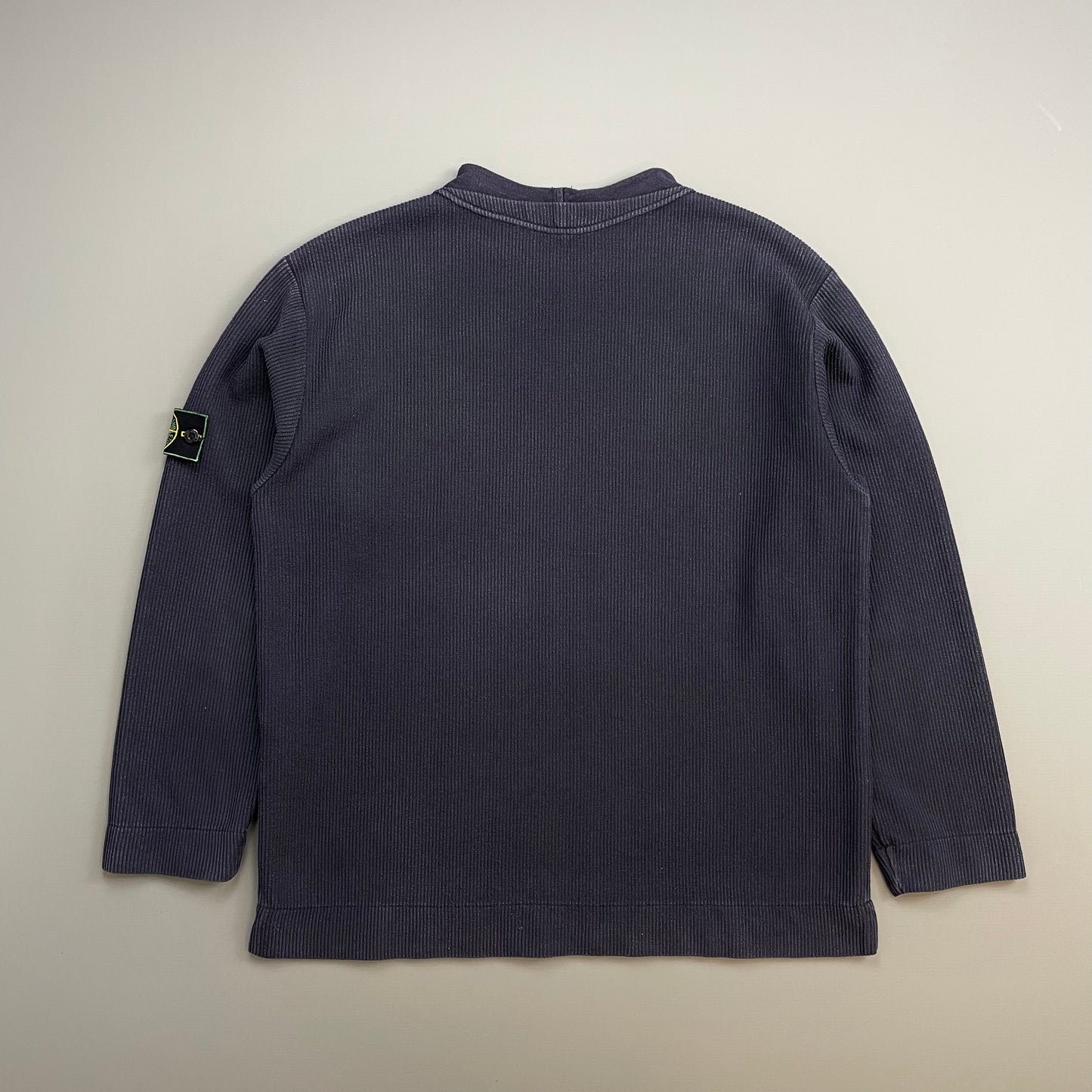 Stone Island Navy SS99 Ribbed Dual Collar Jumper