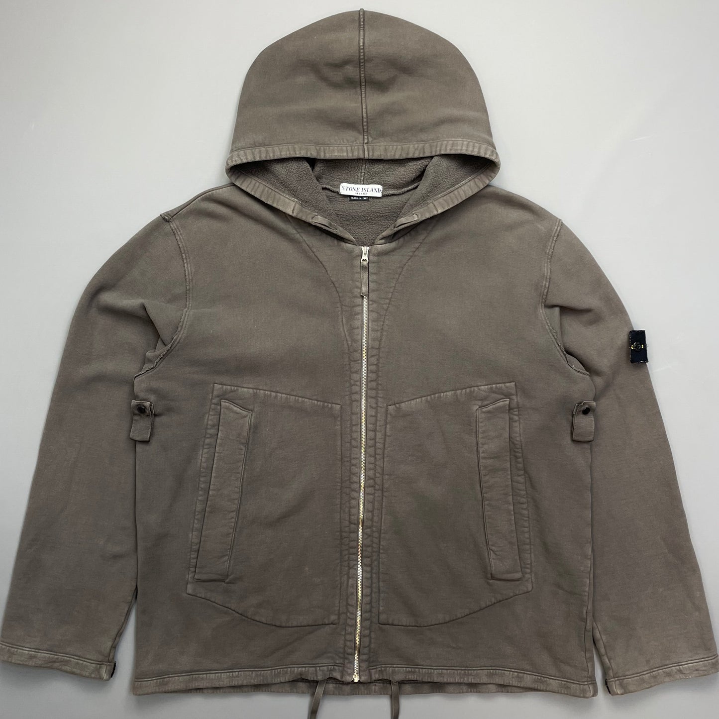 Stone Island Grey AW05 Zip-Through Heavyweight Hoodie Jacket