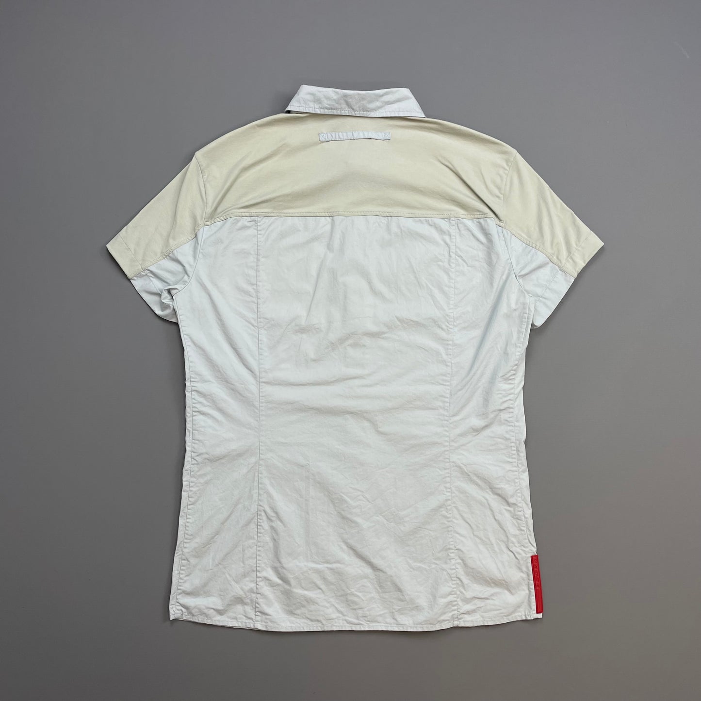Prada Sport Light Blue 00s Panelled Short Sleeve Button-Up Shirt