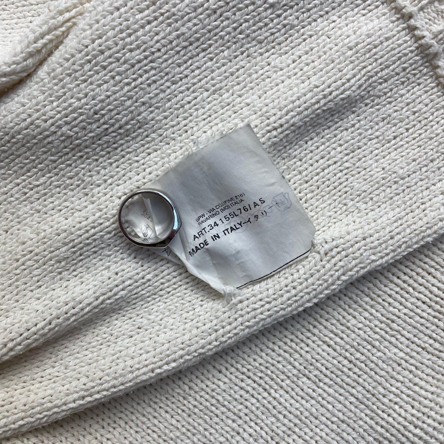 Stone Island Cream Midweight Knit SS01 Mockneck Jumper