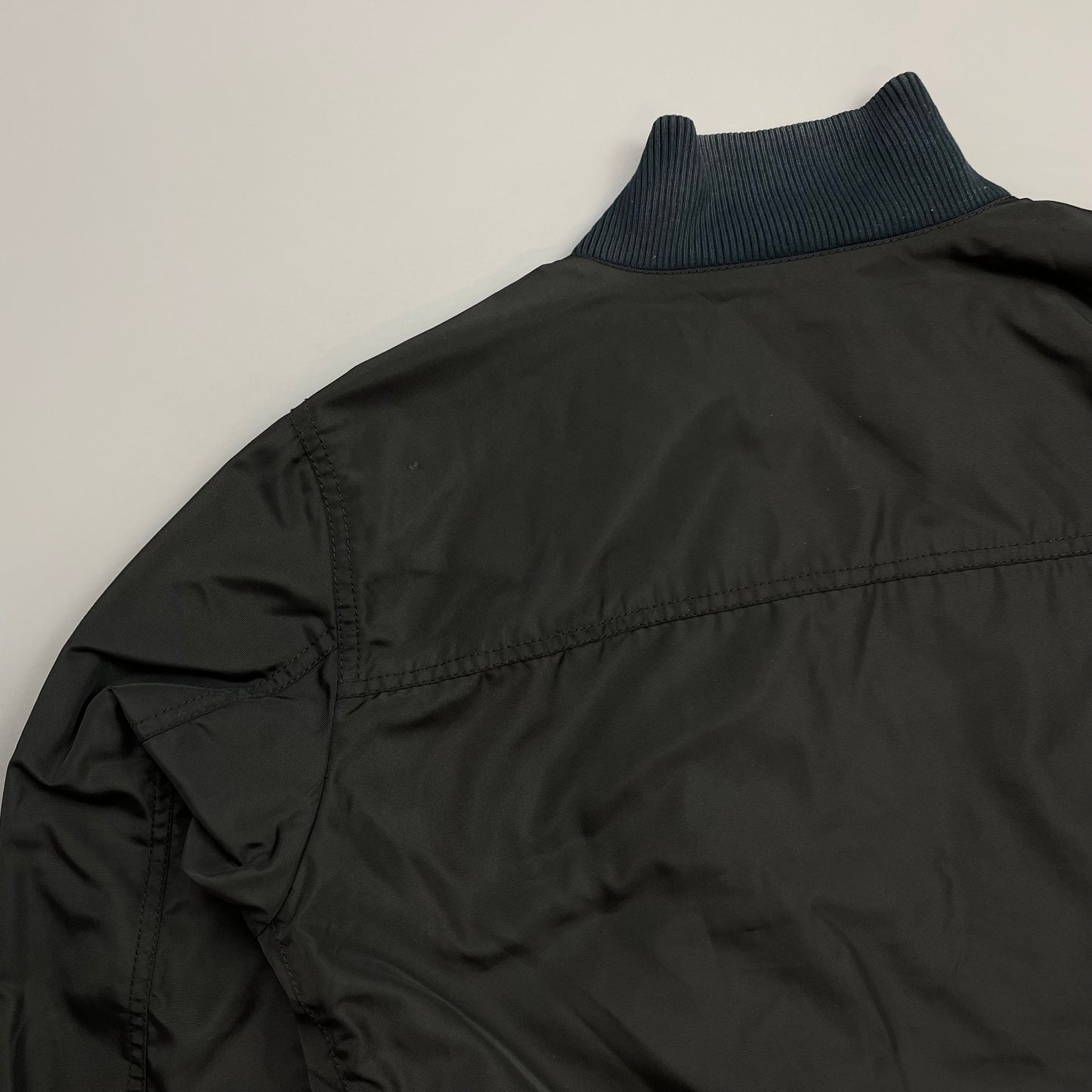 Prada Mainline Black 2008 Canvas Military Style Bomber Jacket