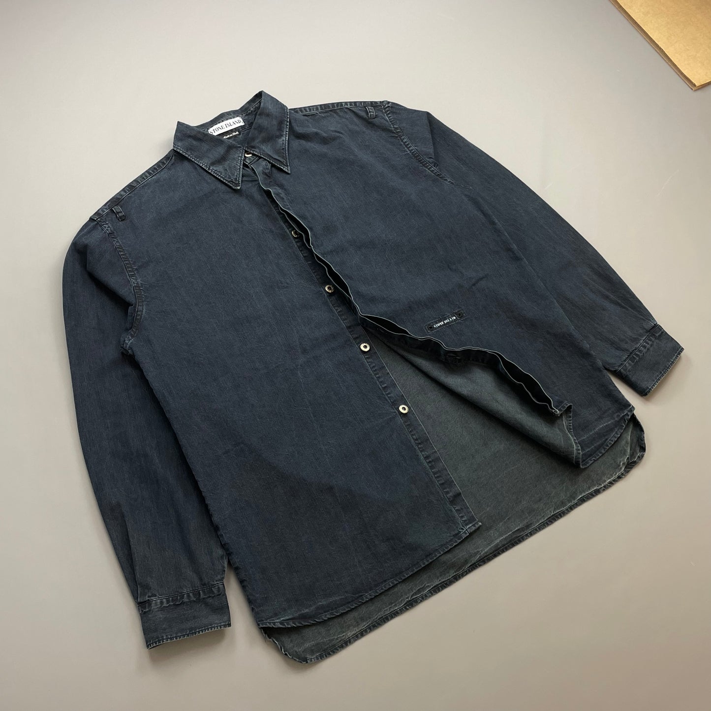 Stone Island Navy AW98 Silver Button Cotton Shirt