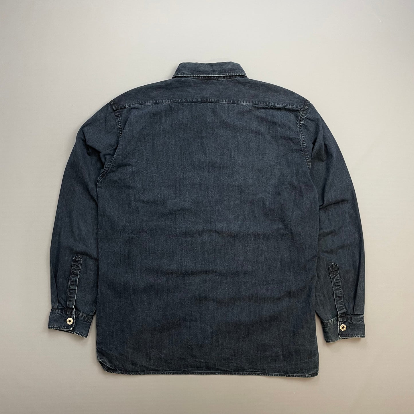 Stone Island Navy AW98 Silver Button Cotton Shirt