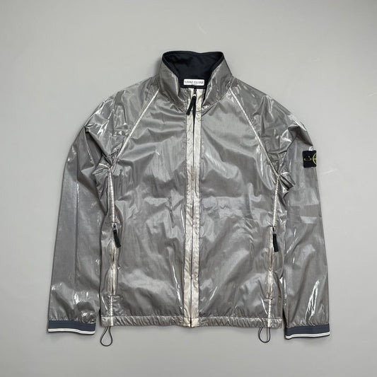Stone Island Silver SS08 Silk Prismatica Zip-Through Jacket