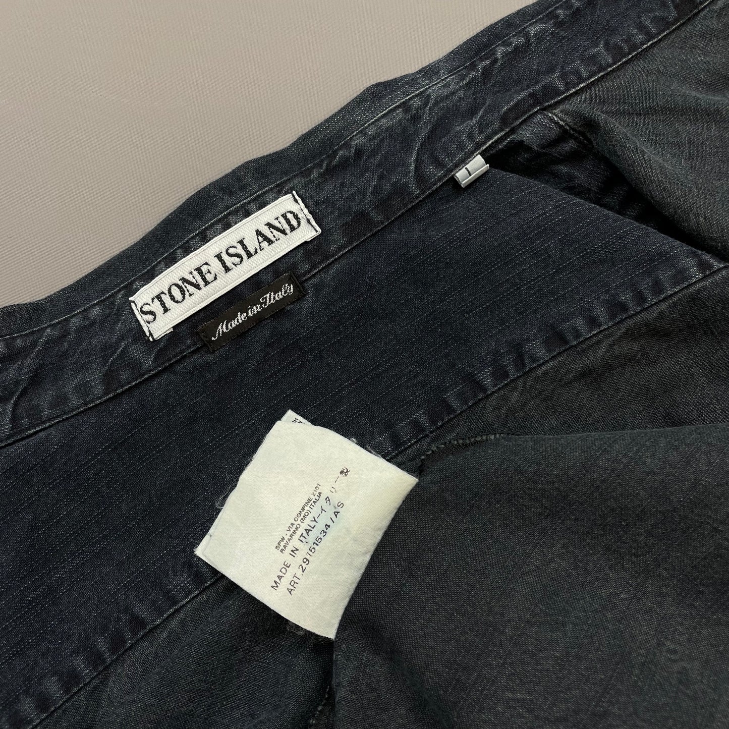 Stone Island Navy AW98 Silver Button Cotton Shirt