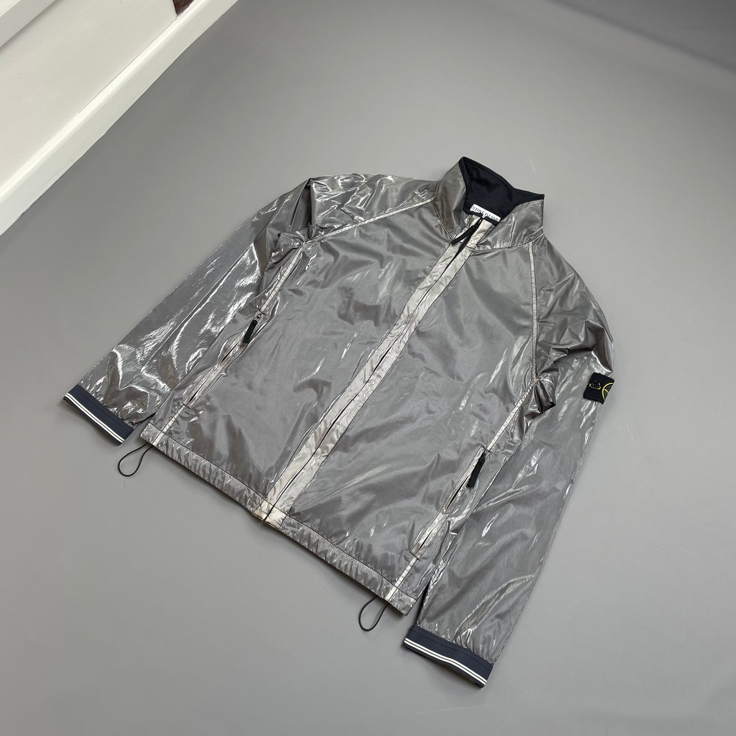 Stone Island Silver SS08 Silk Prismatica Zip-Through Jacket