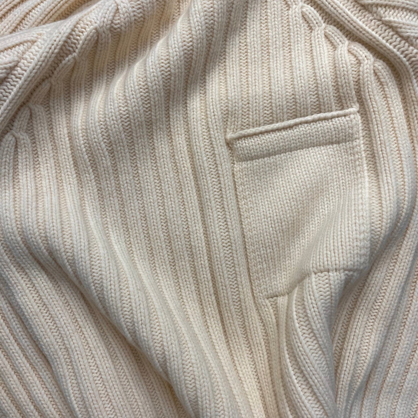 Stone Island Cream Chunky AW18 Mid-Pocket Knit Mockneck Jumper