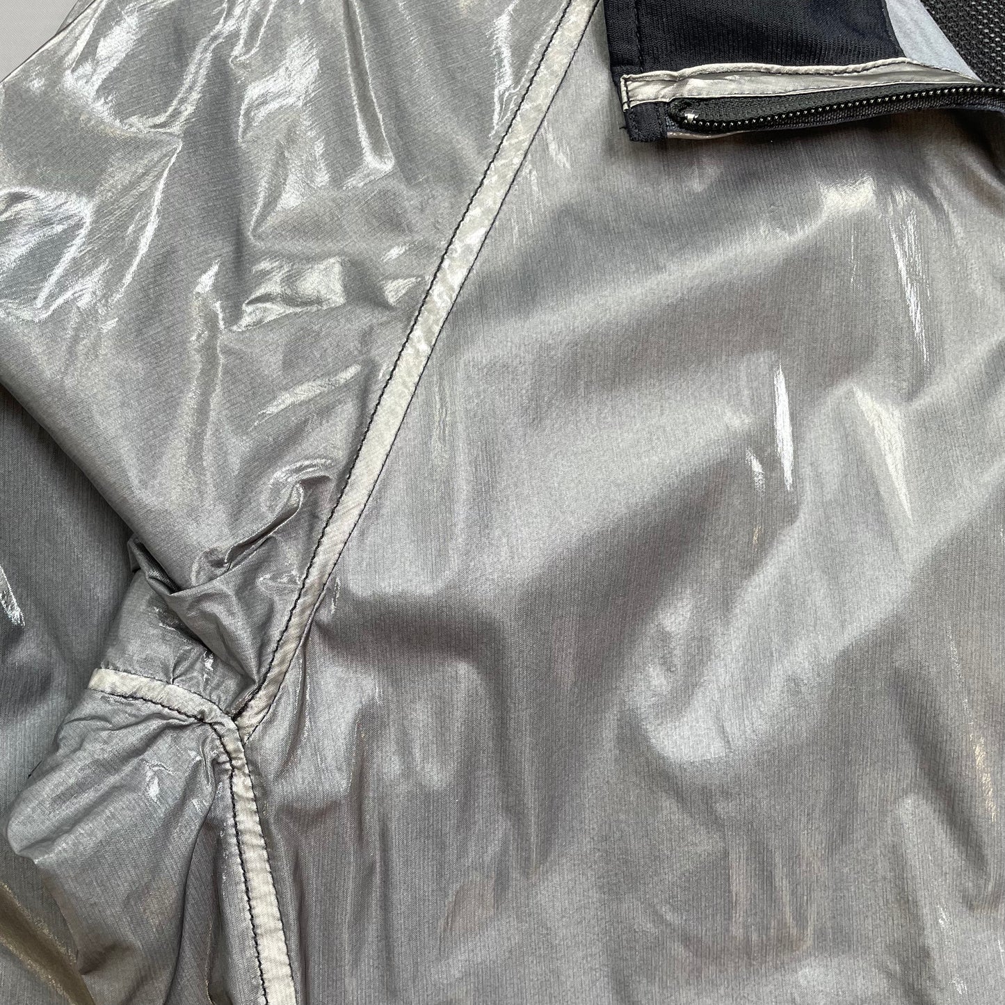 Stone Island Silver SS08 Silk Prismatica Zip-Through Jacket