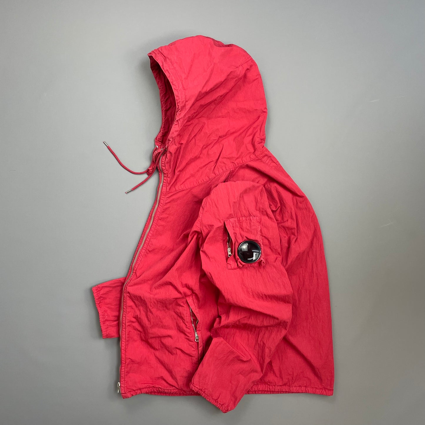 C.P. Company Red Lightweight Hooded Windbreaker Jacket