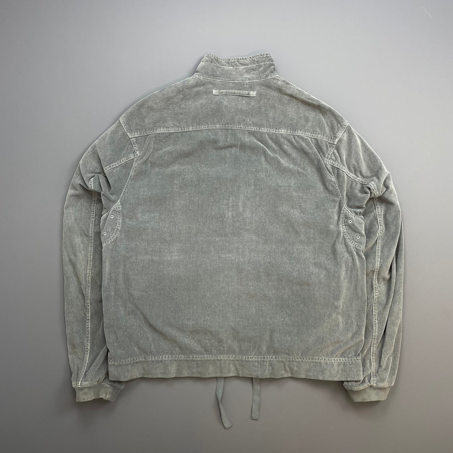 Prada Sport Grey 00s Corduroy Lightweight Zip-Through Jacket