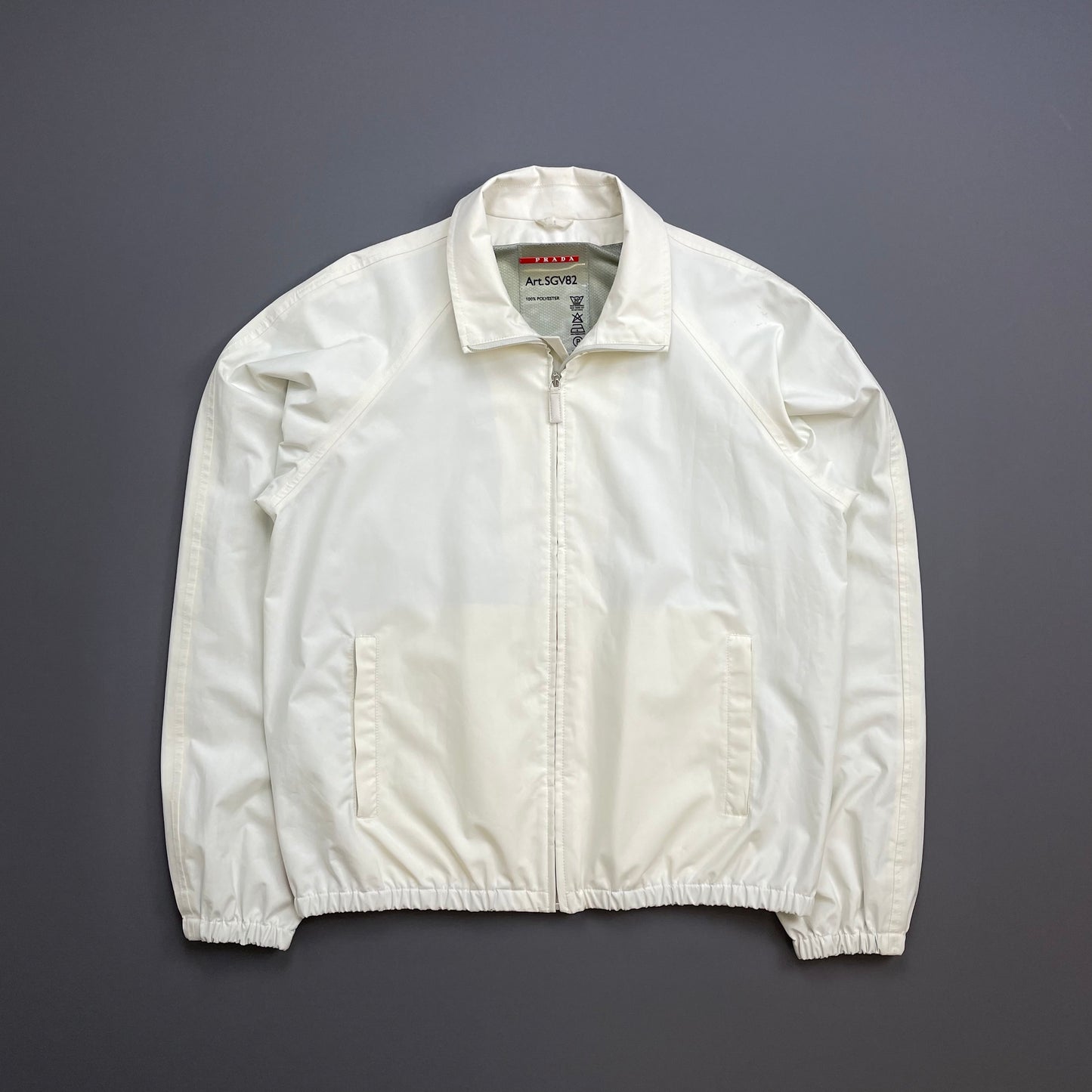 Prada Sport Cream White 00s Goretex Harrington Bomber Jacket