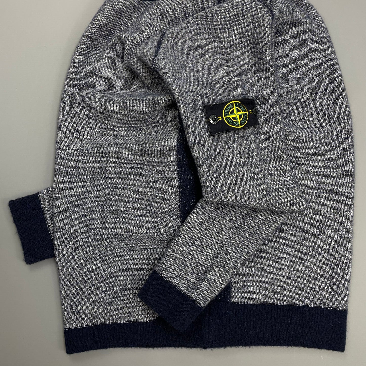 Stone Island Blue Tri-Tone AW17 Crewneck Knit Jumper