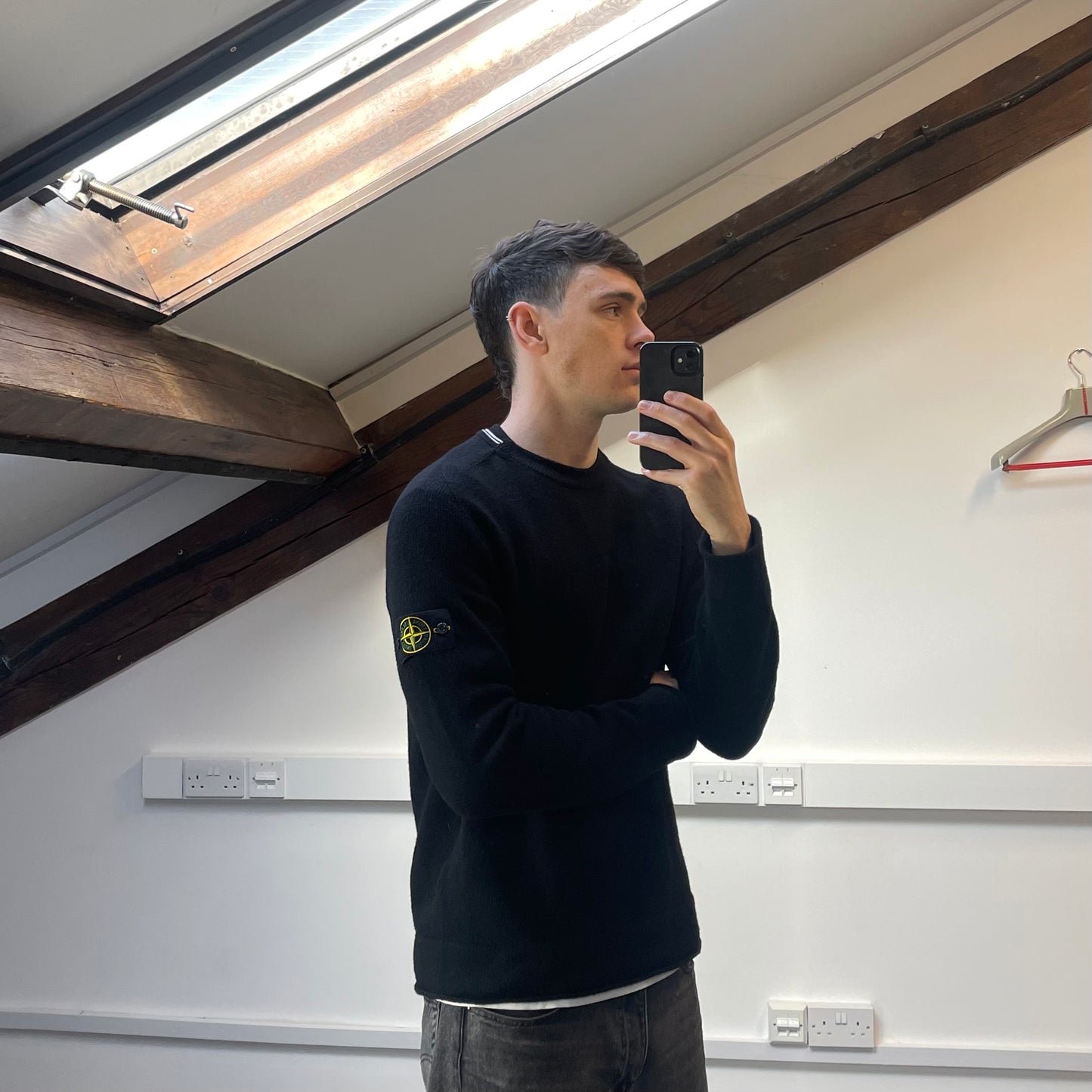Stone Island Black AW17 Midweight Soft Knit Crewneck Jumper