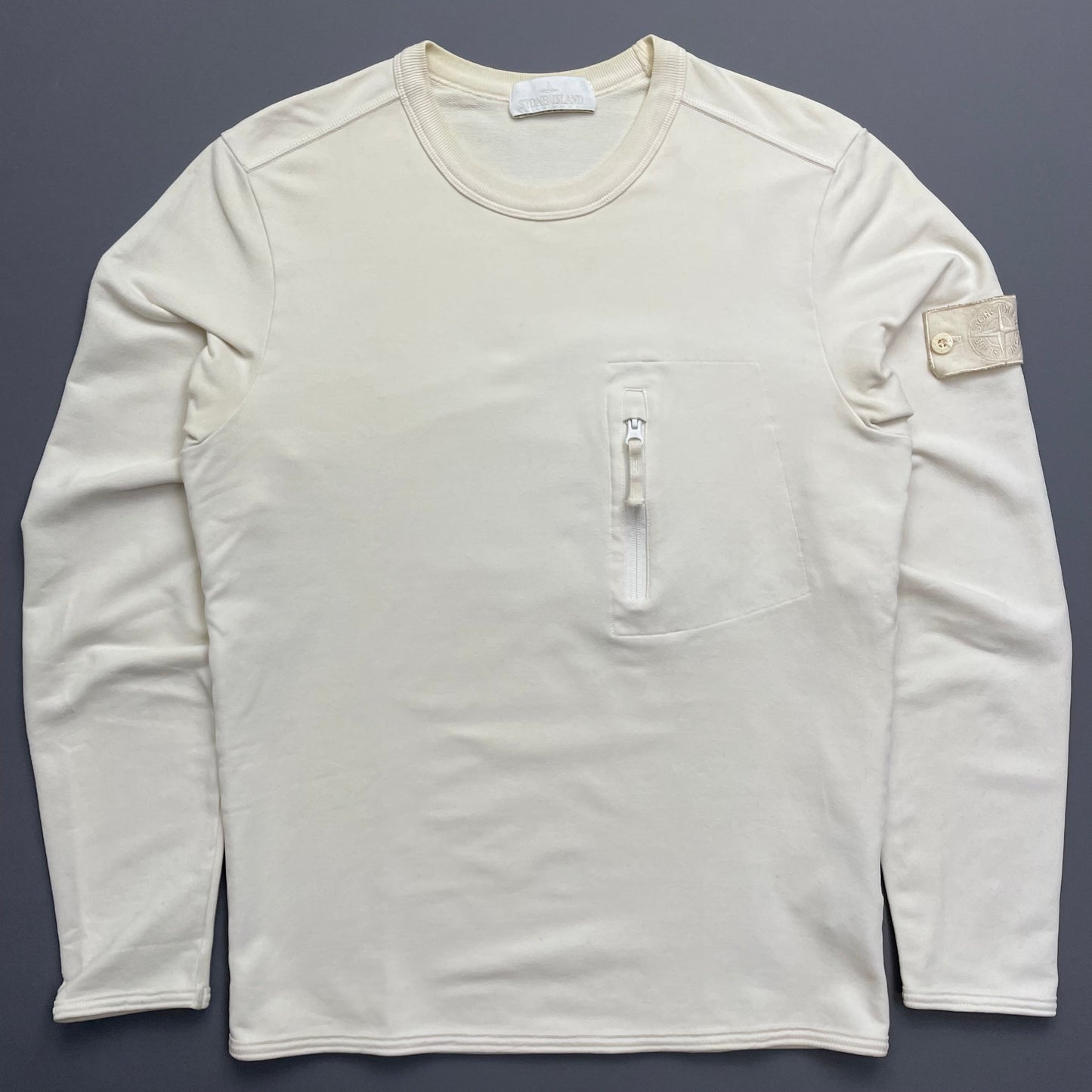 Stone Island Cream AW17 Ghost Pocket Crewneck Jumper