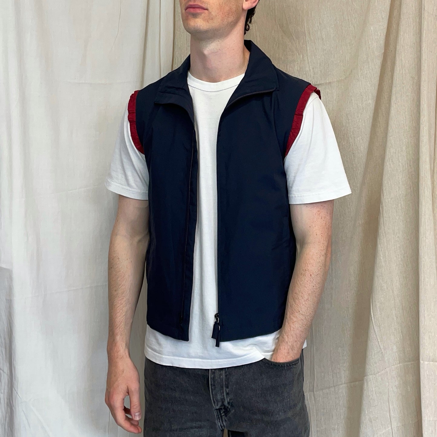 Prada Sport Navy 00s Technical Gilet Vest
