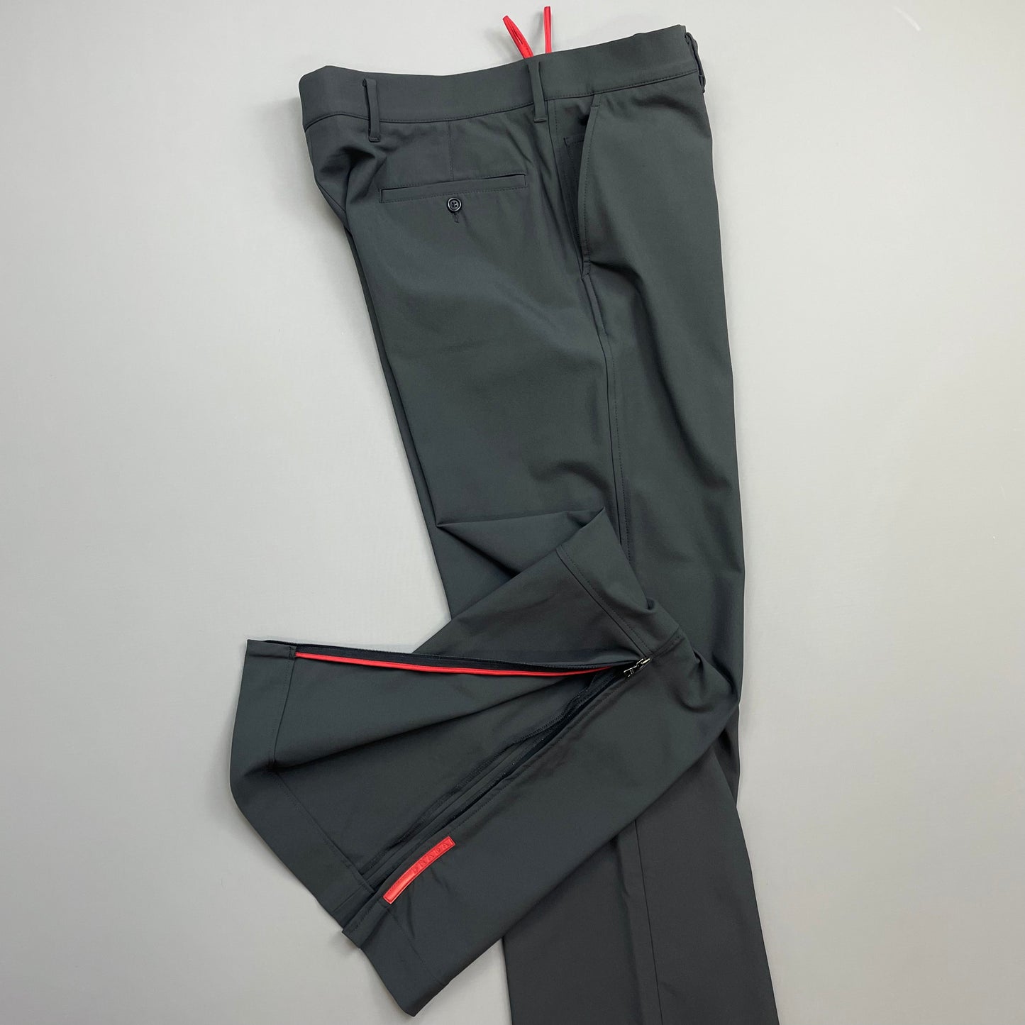 Prada Sport Grey 00s Technical Nylon Straight Leg Trouser