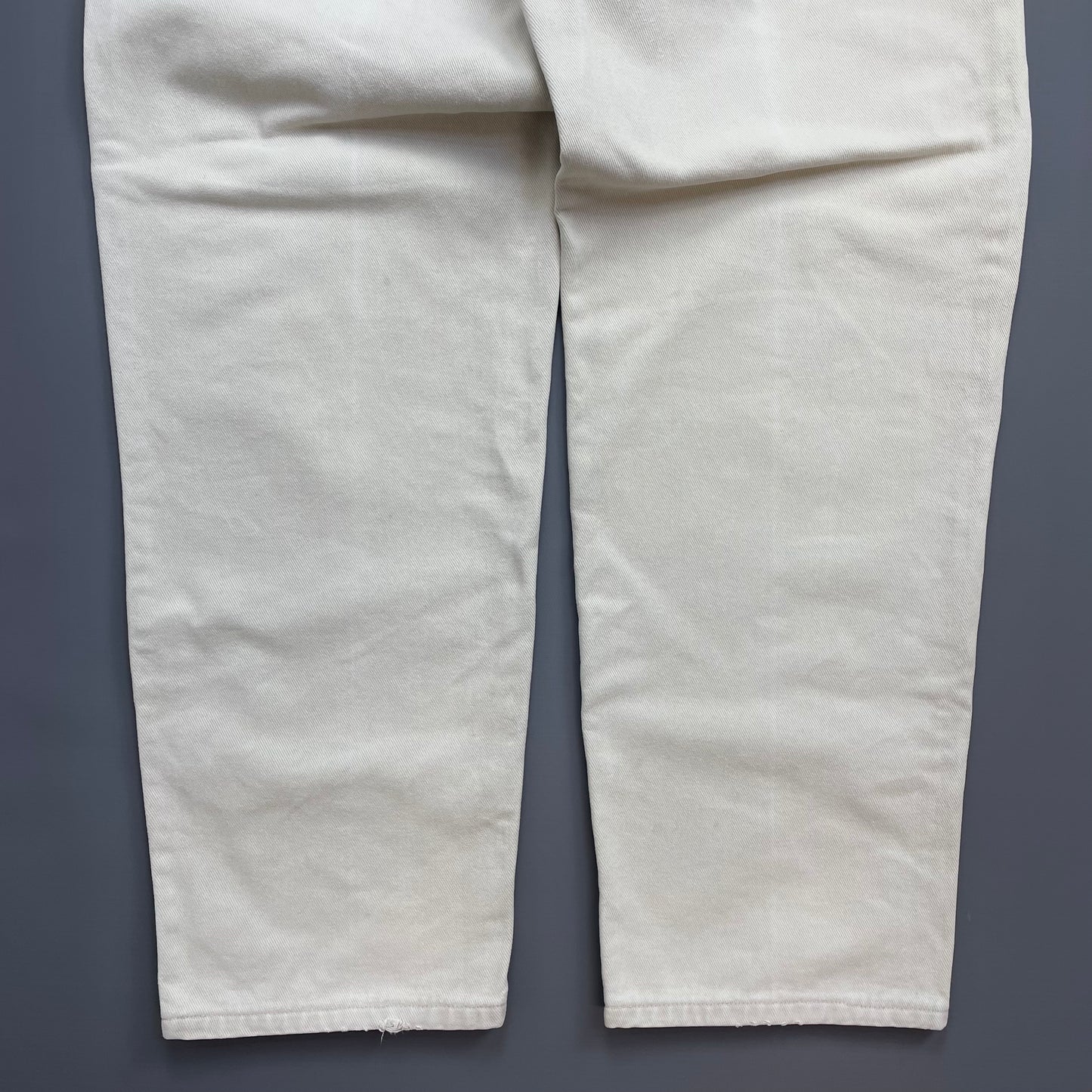 Boneville Cream White 80s Pleat Denim Barrel Jeans