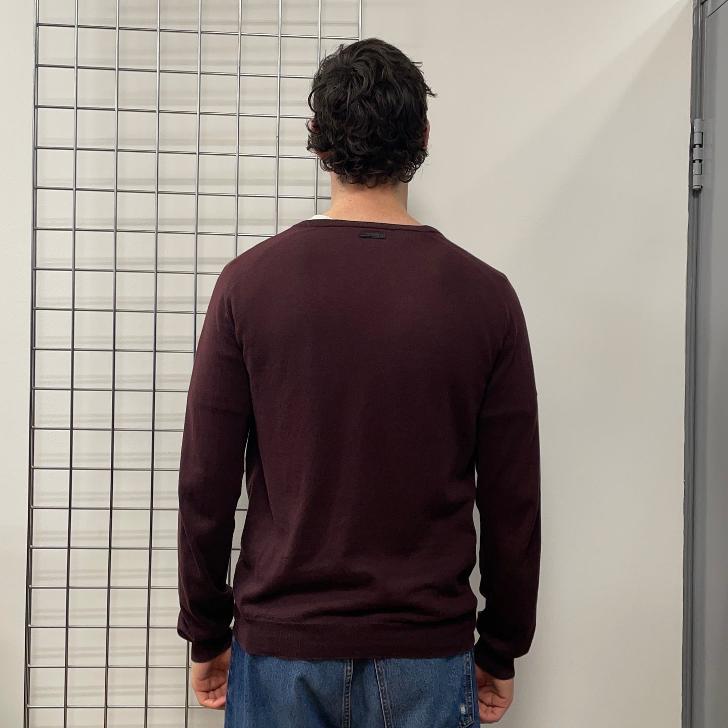 Prada Sport Maroon 2008 Cashmere V-Neck Jumper