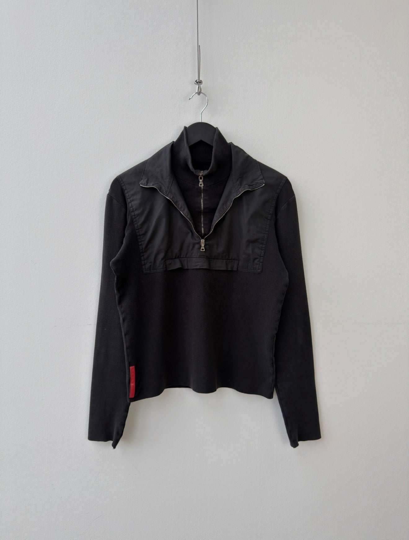 Prada Black 00s Technical Quarter Zip