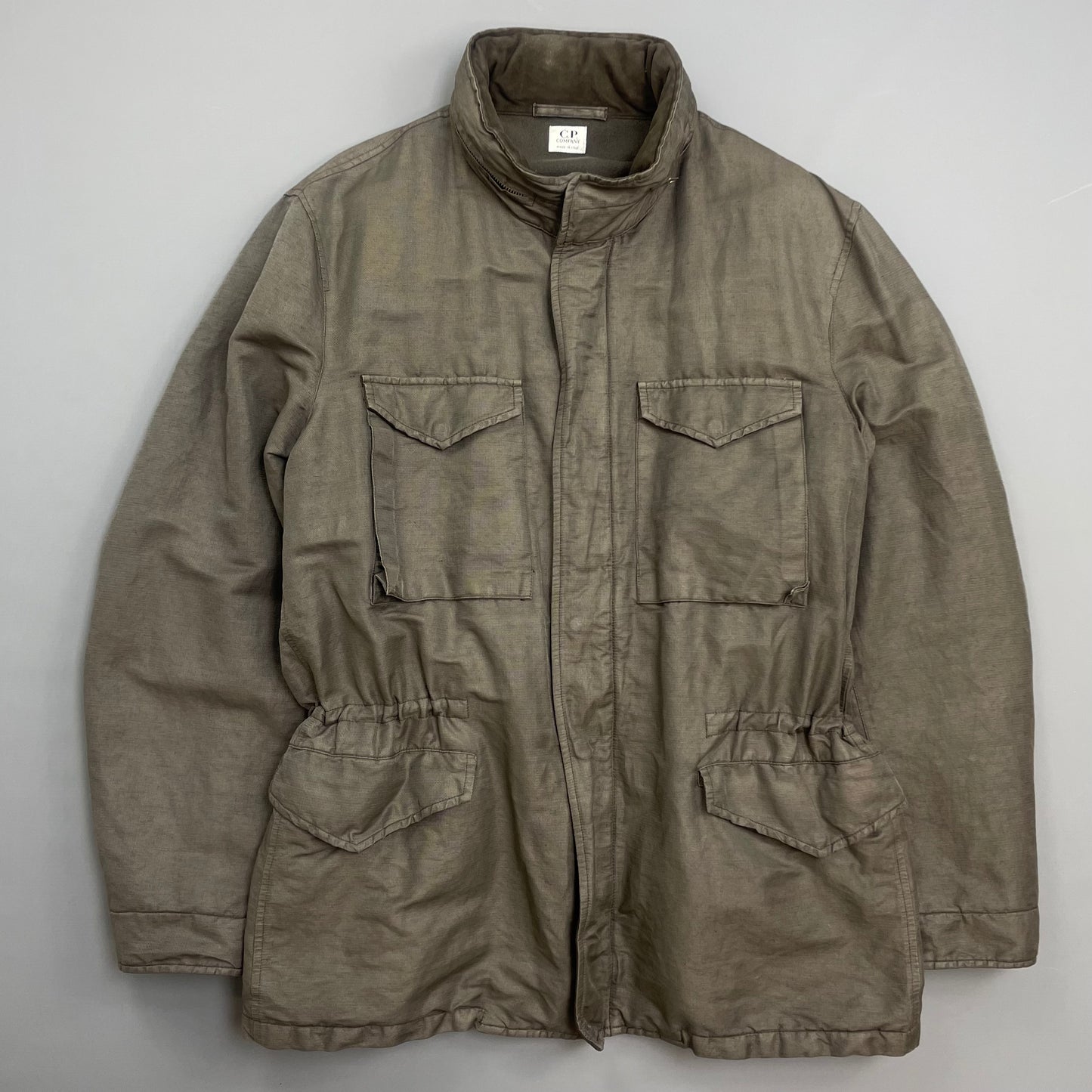 C.P. Company Brown AW04 Padded Wool-Lined Lino Flax Field Jacket