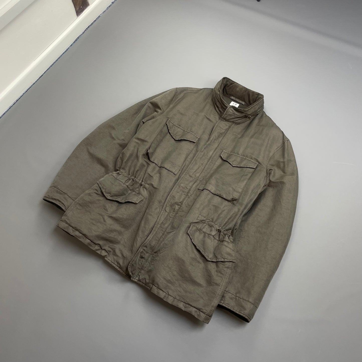 C.P. Company Brown AW04 Padded Wool-Lined Lino Flax Field Jacket