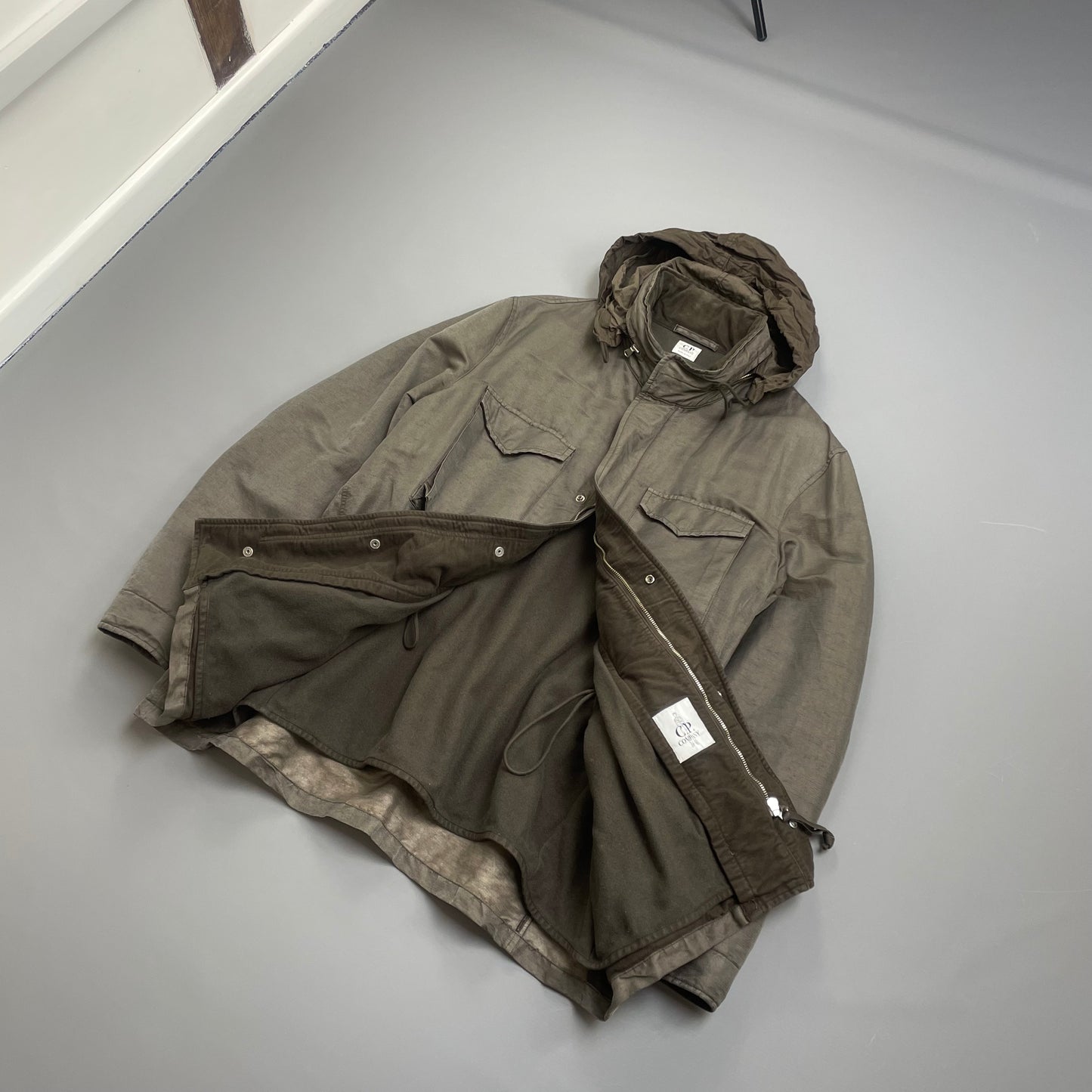 C.P. Company Brown AW04 Padded Wool-Lined Lino Flax Field Jacket