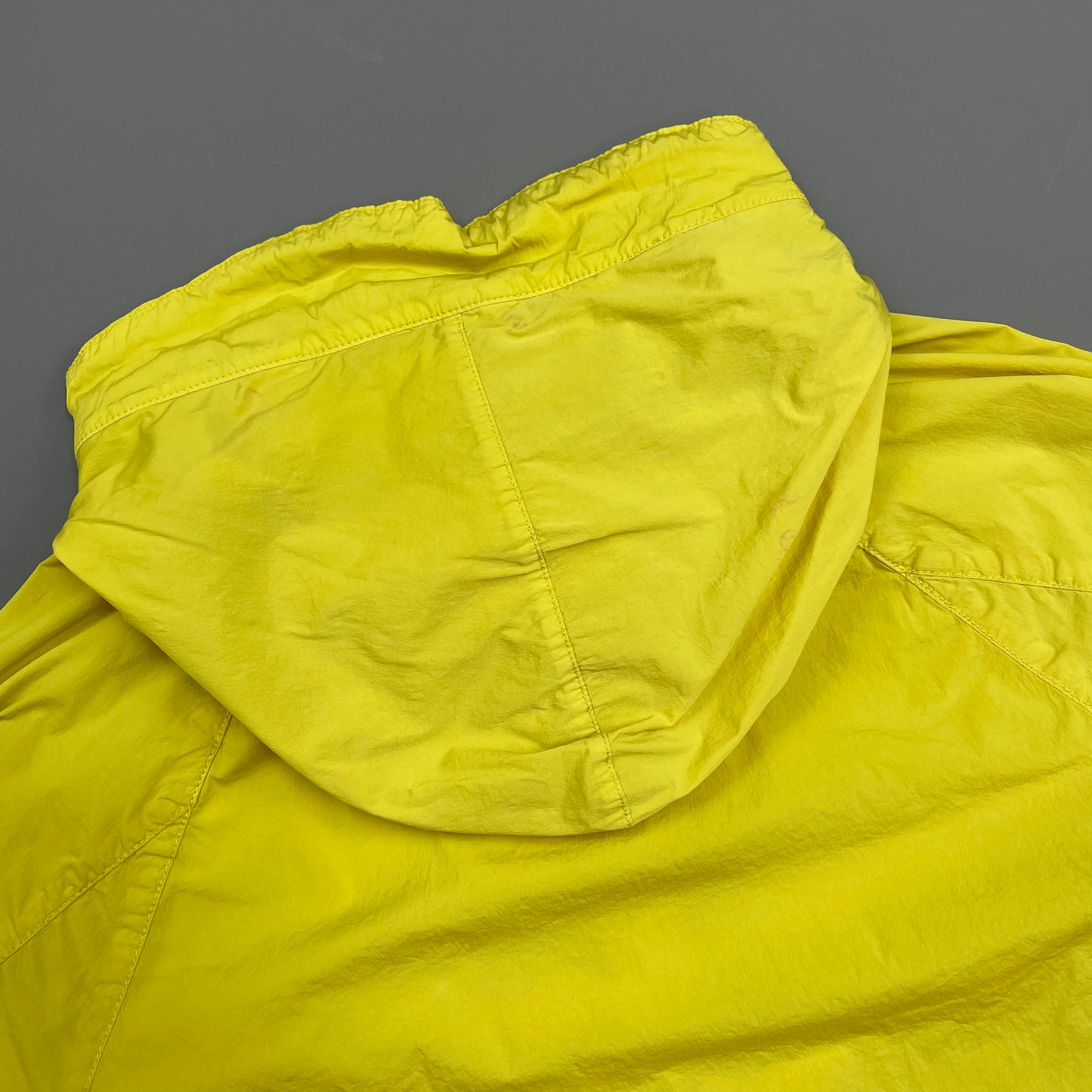 C.P. Company Yellow Nycra Nylon Chest Lens Hooded Windbreaker Jacket