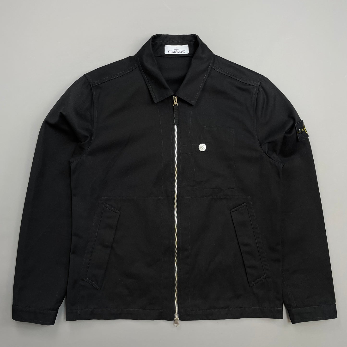 Stone Island Black SS22 Workwear R-Garbadine 3/1 Zip-Through Jacket