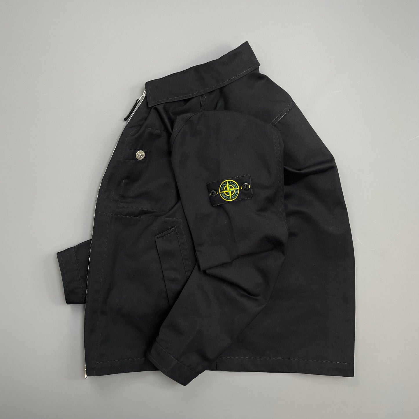 Stone Island Black SS22 Workwear R-Garbadine 3/1 Zip-Through Jacket
