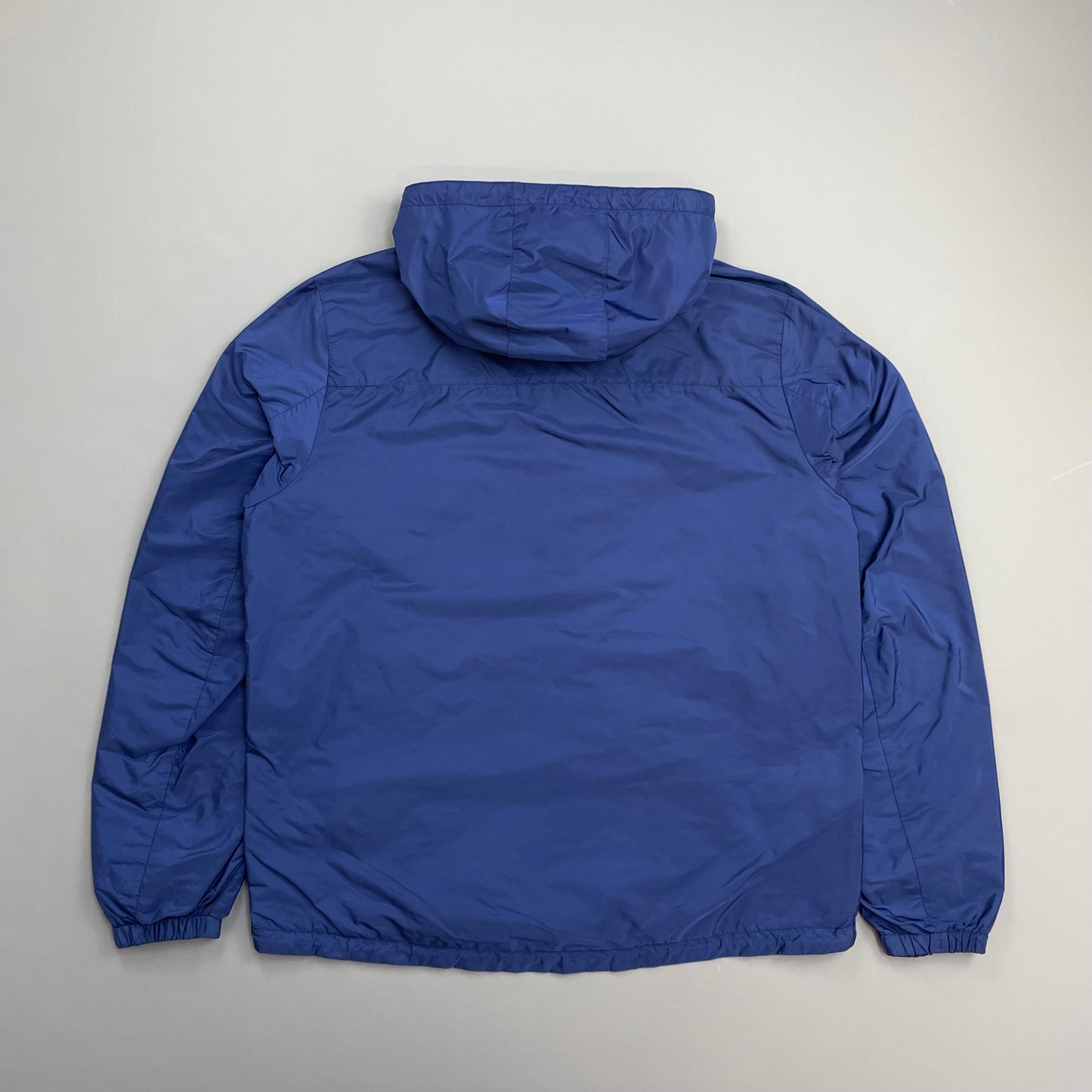 Prada Sport 2014 Navy & Iridescent Blue Reversible Resin-Coated Nylon Hooded Windbreaker Jacket