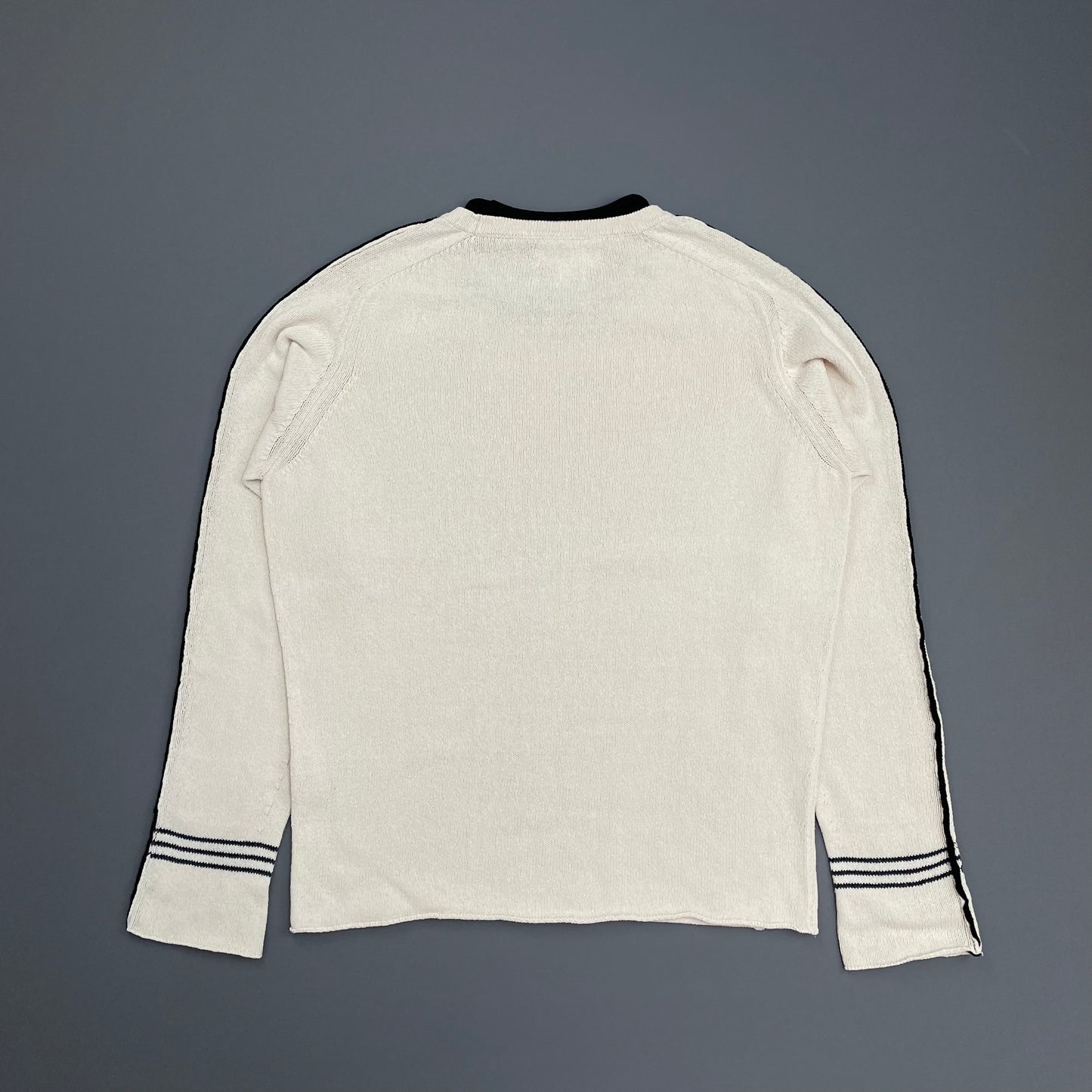 Stone Island Cream SS05 Midweight Cuff-Emblem Knit Jumper