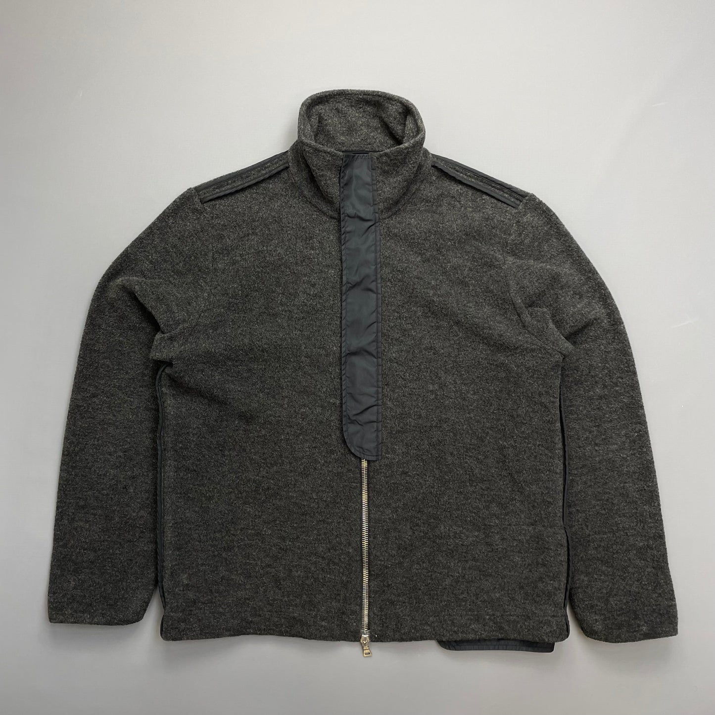 Prada Sport Grey Wool-Blend Fleece Jacket