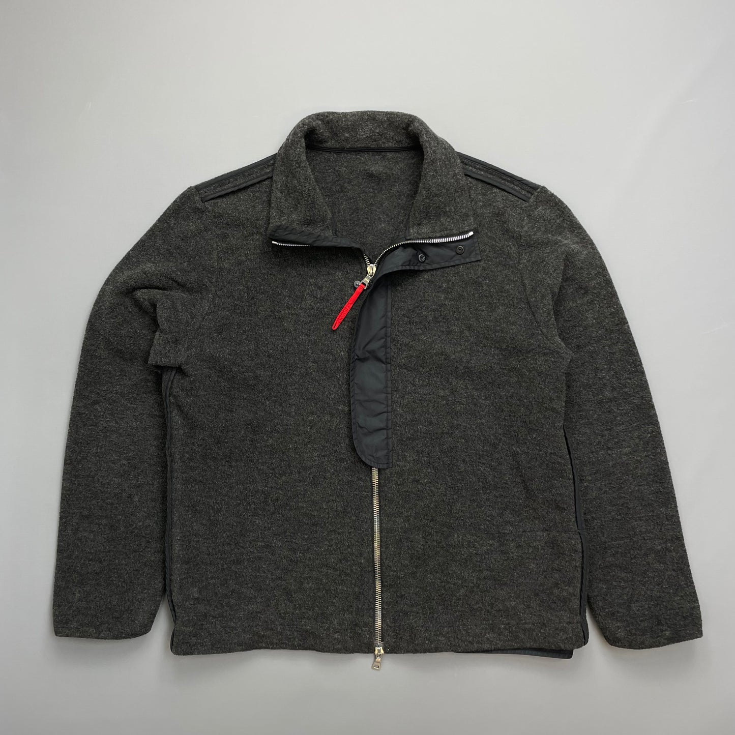Prada Sport Grey Wool-Blend Fleece Jacket