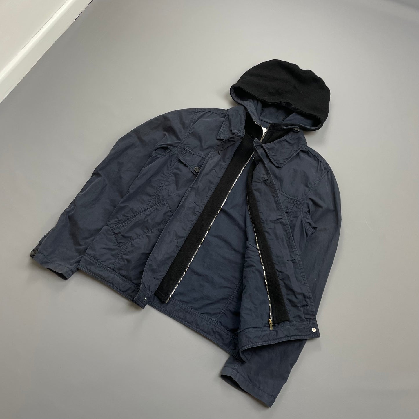C.P. Company Navy & Black AW10 Dual Layer Hooded Jacket