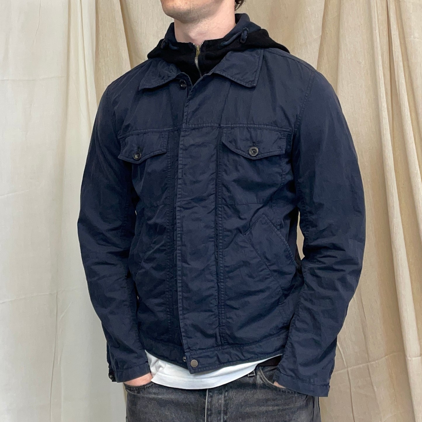 C.P. Company Navy & Black AW10 Dual Layer Hooded Jacket