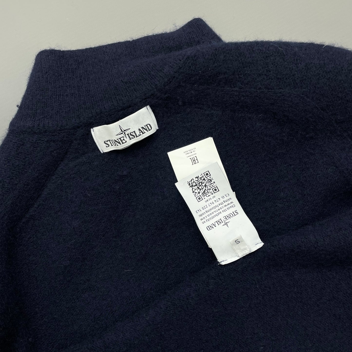 Stone Island Navy Soft Knit Half-Zip AW18 Jumper