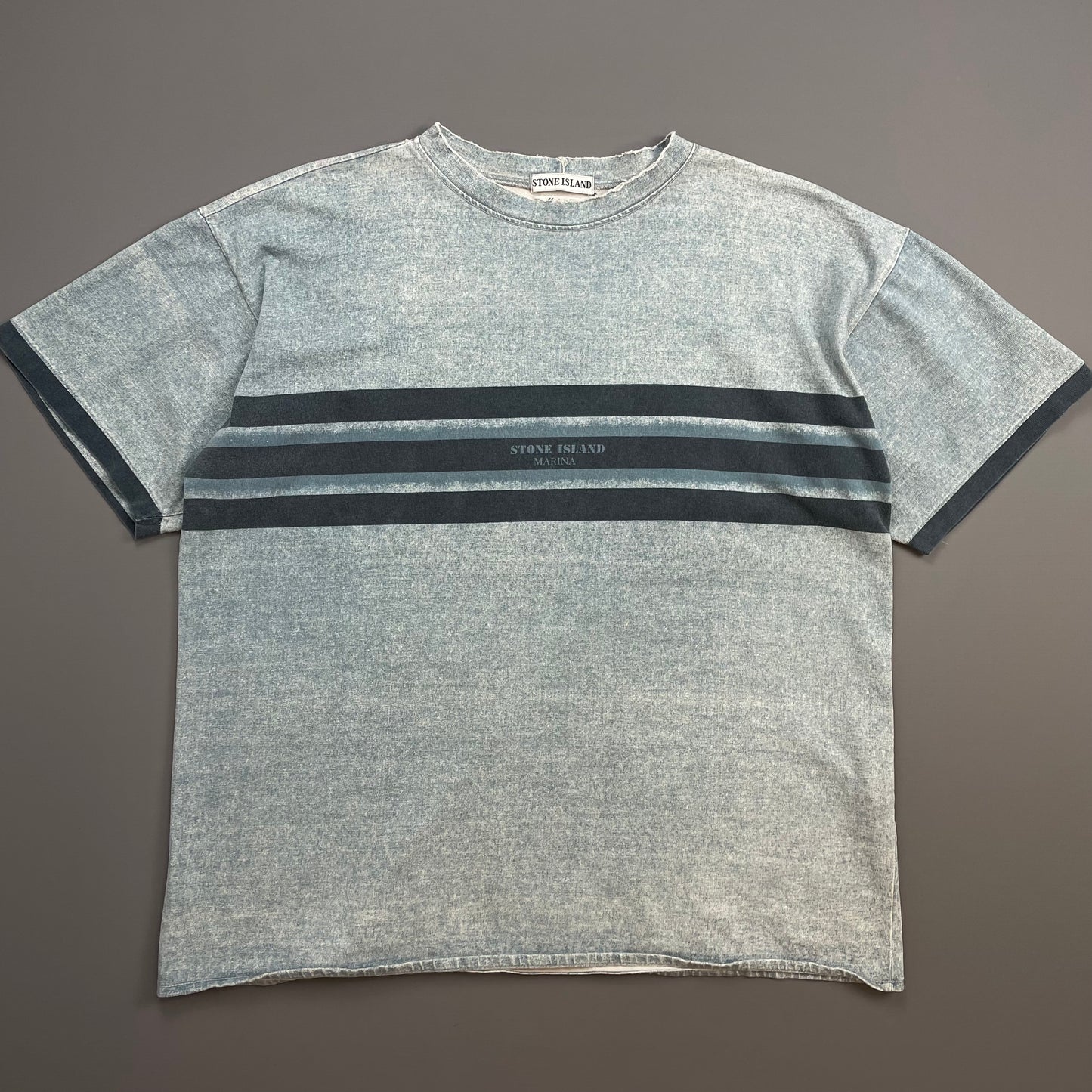 Stone Island Light Blue SS95 Marina Spellout Heavyweight T-Shirt