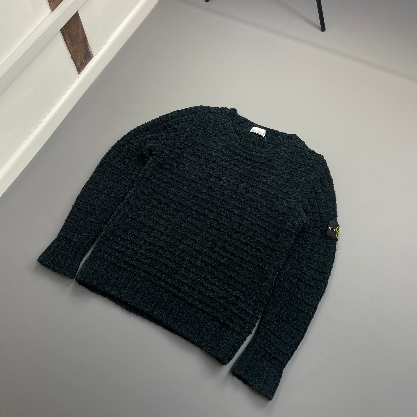Stone Island Emerald Green AW16 Chenille Heavy Gauge Knit Jumper